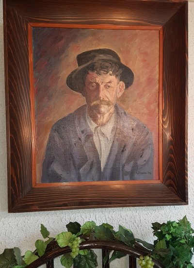 Portrait d'Un Homme Très Caractéristique By L.jeannin 1949