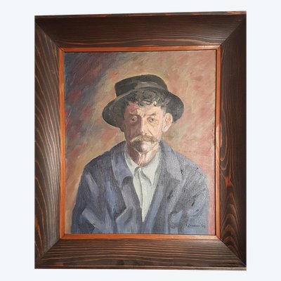 Portrait d'Un Homme Très Caractéristique By L.jeannin 1949