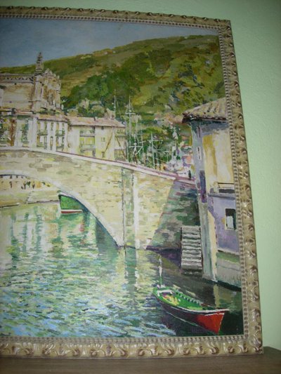 Très Grand Tableau  - Huile  Sur Toile  -  Paysage évoquant le Sud  - début 20ème .