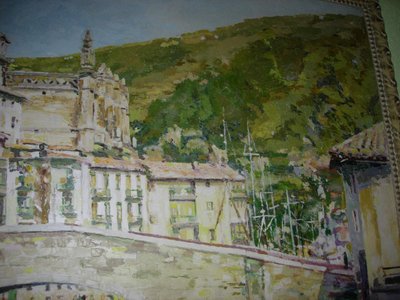 Très Grand Tableau  - Huile  Sur Toile  -  Paysage évoquant le Sud  - début 20ème .