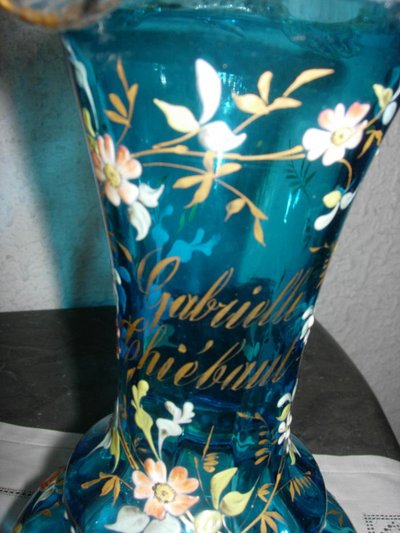personalisierte Vase aus emailliertem Glas