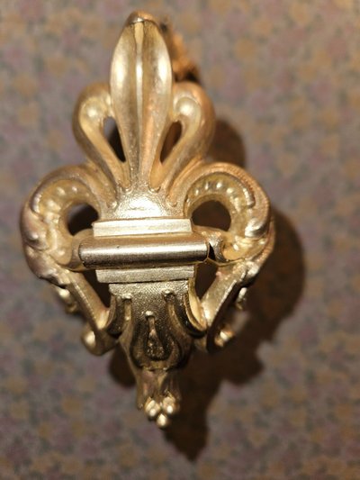 Ensemble De 3 Embrasses De  Rideaux En Bronze Doré - Fleur De Lys - Début 20ème