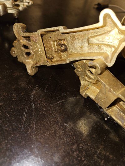 Ensemble De 3 Embrasses De  Rideaux En Bronze Doré - Fleur De Lys - Début 20ème