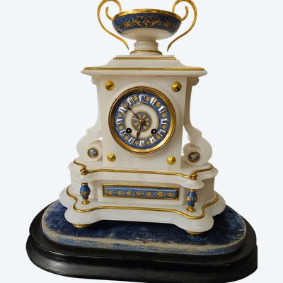 Pendule Sous Globe En Albâtre Et Bronze Doré  époque Napoléon  III