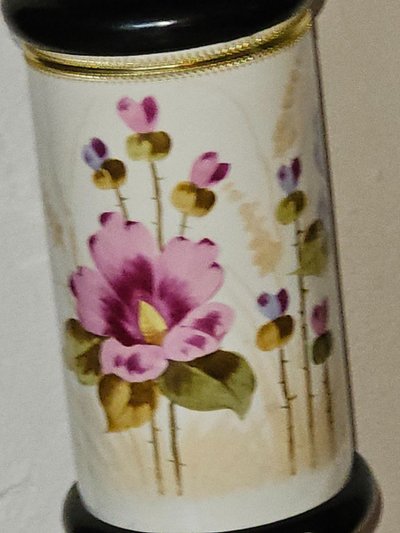 Colonna portaoggetti Napoleone III - XIX secolo - In legno e ceramica.