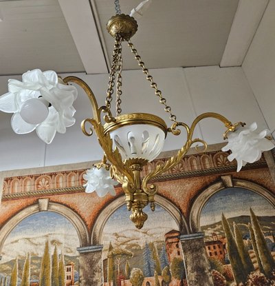 Gilded Bronze Chandelier - Louis XV style - late 19th century - France