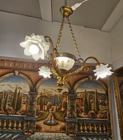 Gilded Bronze Chandelier - Louis XV style - late 19th century - France