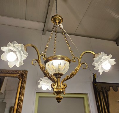 Gilded Bronze Chandelier - Louis XV style - late 19th century - France