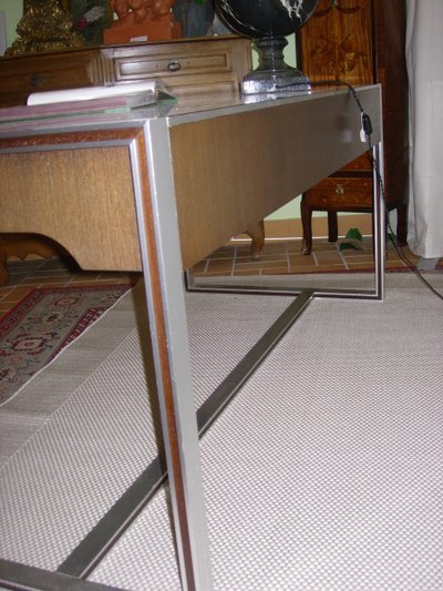 Bureau Verre - Alu Et Palissandre Du Designer Philippe Morel-lab 1970
