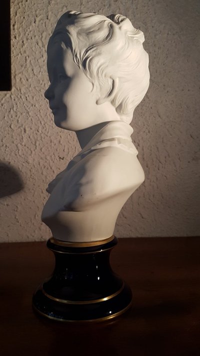 Child bust Limoges porcelain - C. Tharaud