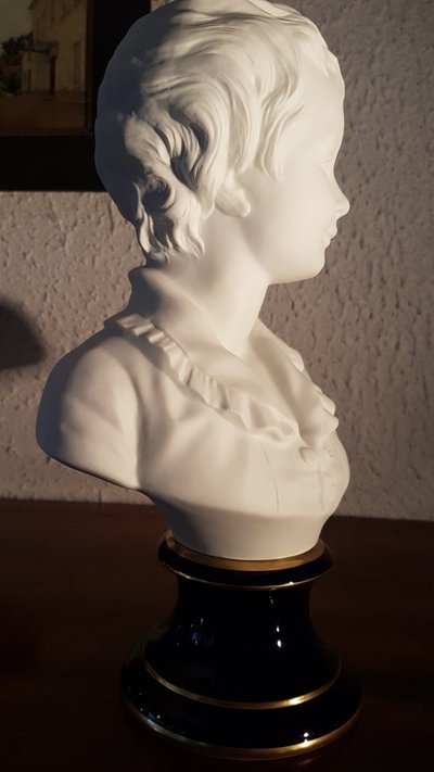 Child bust Limoges porcelain - C. Tharaud