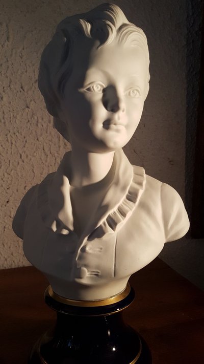 Child bust Limoges porcelain - C. Tharaud