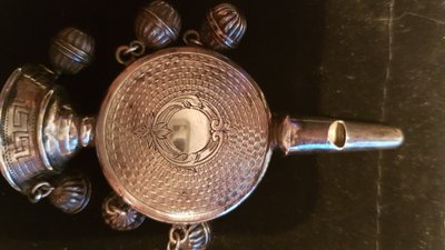 Sonaglio da infermiera in argento - Manico in madreperla - XIX secolo