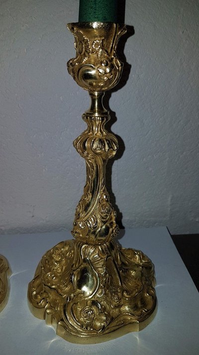 Pair Of Louis XV Bronze Candlesticks
