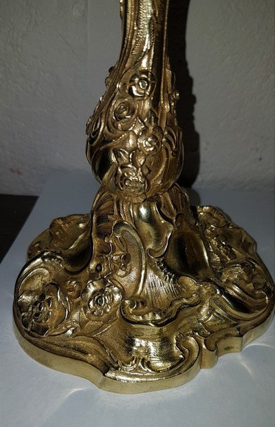 Pair Of Louis XV Bronze Candlesticks