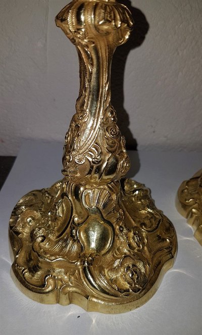 Pair Of Louis XV Bronze Candlesticks