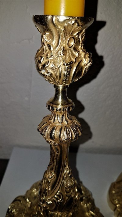 Pair Of Louis XV Bronze Candlesticks