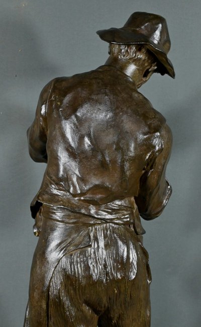 Importante bronzo “L’uomo con la pipa” firmato M. Constant Favre – Fine XIX secolo