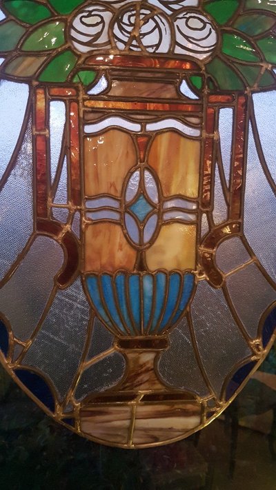 Art Nouveau stained glass banner