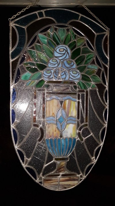 Art Nouveau stained glass banner