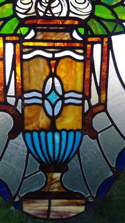 Art Nouveau stained glass banner