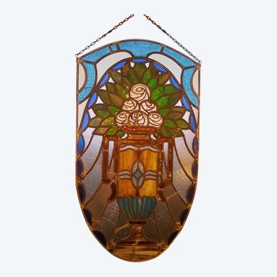 Art Nouveau stained glass banner