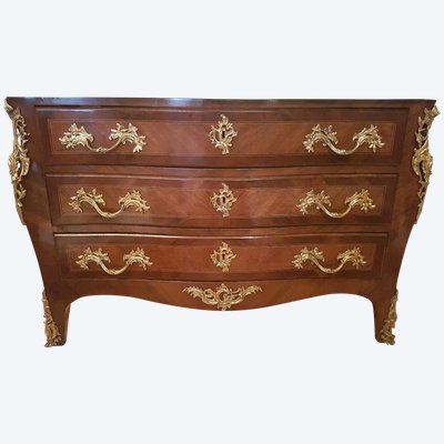 Intarsien-Kommode Im Stil von Louis XV Anfang 19.