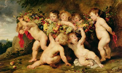 Tapisserie "La Guirlande de fruits" d'après la peinture de Pierre Paul Rubens 