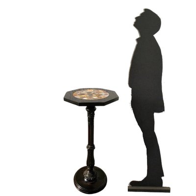 Hocker mit Intarsienplatte aus Hartstein, 19. Jahrhundert