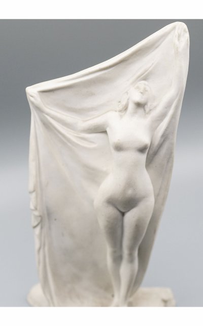 Théodore RIVIÉRE 1857-1912 Draped Nude, Biscuit