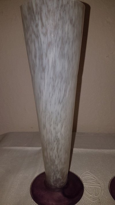 Pair De Vases Pâte De Verre