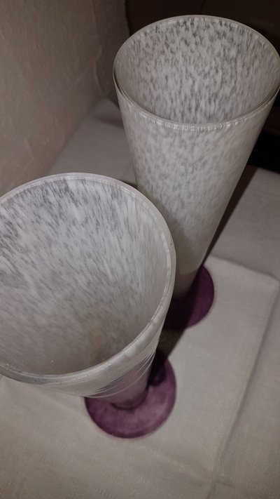 Pair De Vases Pâte De Verre