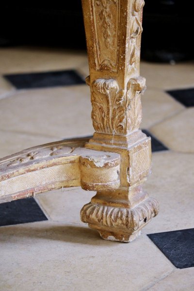 Console De Milieu En Bois Doré, époque Louis XIV