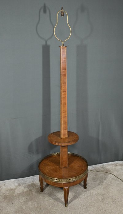 Important Lampadaire en Marqueterie, style Transition Louis XV Louis XVI – 1re partie XXe