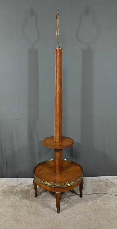 Important Lampadaire en Marqueterie, style Transition Louis XV Louis XVI – 1re partie XXe