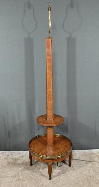 Important Lampadaire en Marqueterie, style Transition Louis XV Louis XVI – 1re partie XXe