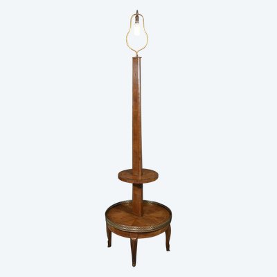 Important Lampadaire en Marqueterie, style Transition Louis XV Louis XVI – 1re partie XXe