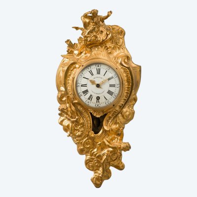 Louis XV Period Gilded And Chased Bronze Wall Mounted Cartel