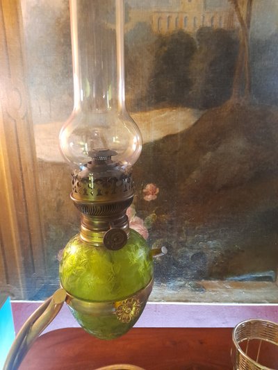 Lampe à pétrole art nouveau 