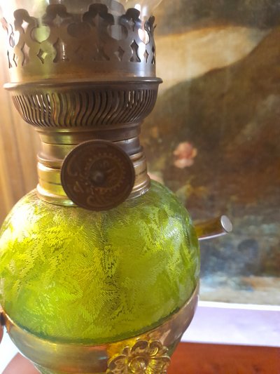 Lampe à pétrole art nouveau 
