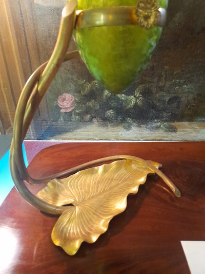 Lampe à pétrole art nouveau 