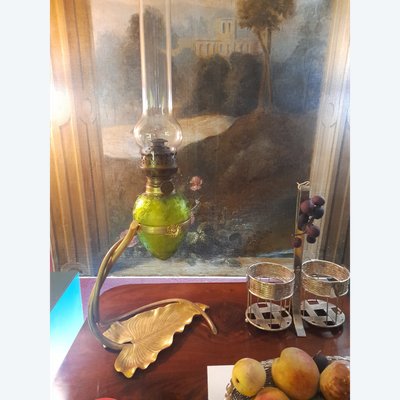 Lampe à pétrole art nouveau 