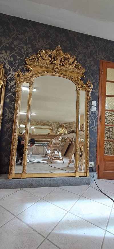 19th century mirror 195 x 116/126