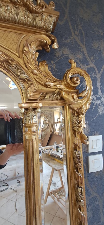 19th century mirror 195 x 116/126