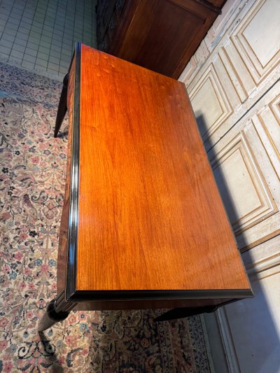 Flacher Art-Deco-Schreibtisch Sue et Mare 1920-1925 aus indischem Palisander 
