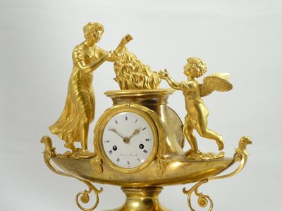 Beautiful Directoire Clock Venus & Cupid By Roche à Marseille 