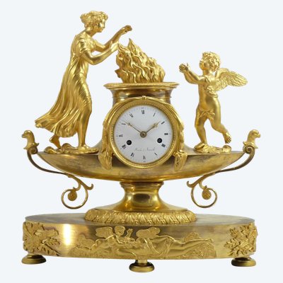 Beautiful Directoire Clock Venus & Cupid By Roche à Marseille 
