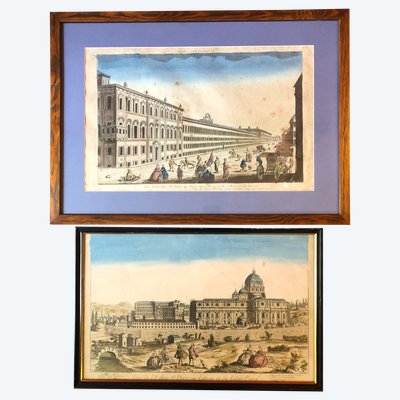 Zwei Guckkastenbilder, Rom, 18. Jahrhundert