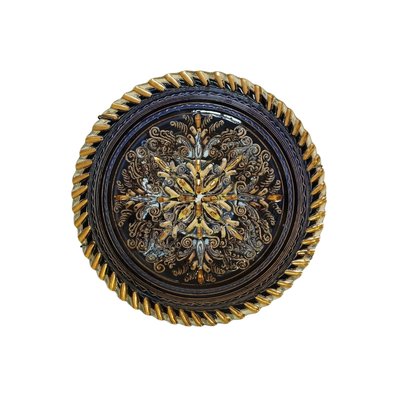 Piatto in ceramica smaltata con decorazione incisa degli anni '40 di Louis Waem "Maestro di Nimy"
