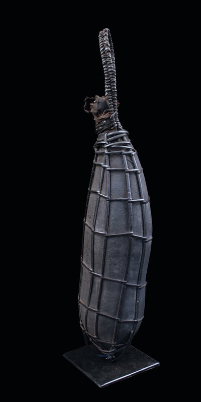 Ancienne gourde traditionnelle, art tribal, art océanien, Papouasie Nouvelle Guinée